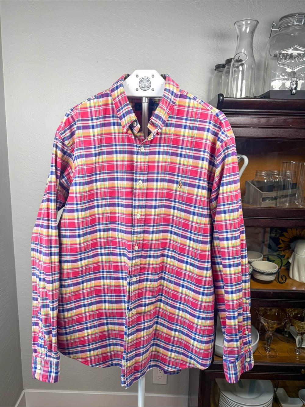 Ralph Lauren Classic Fit Multicolor Madras Plaid Cotton Button Down Shirt XXL